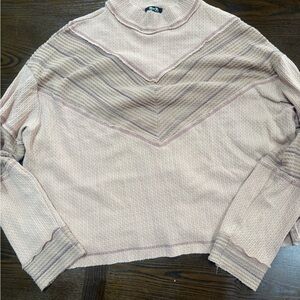 Miss Me Pink and Tan Textured Top